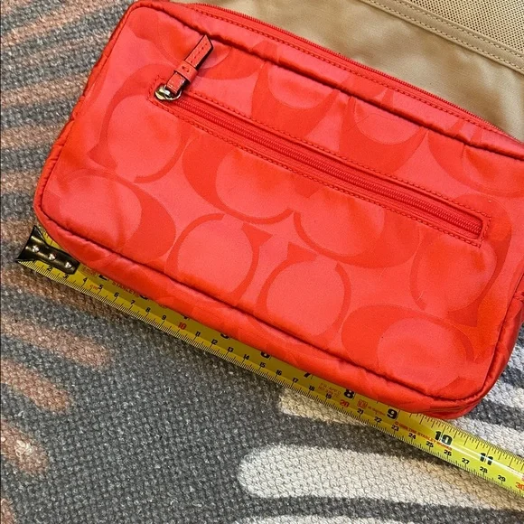 COACH ORANGE HANGING TOILETRY/COSMETICS BAG - Picture 10 of 13